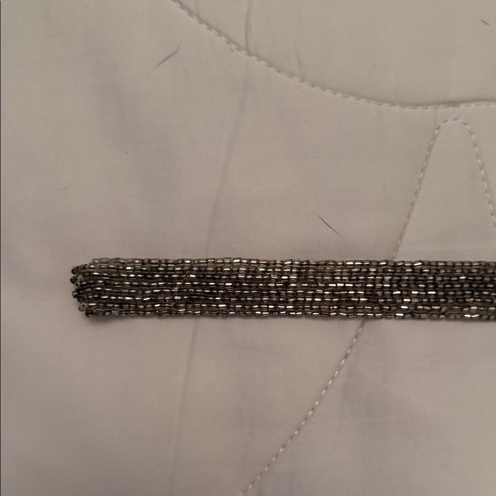 Elegant Silver Beaded Belt